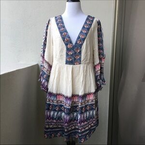 New Free People Boho Chic Long Sleeve Dress size M